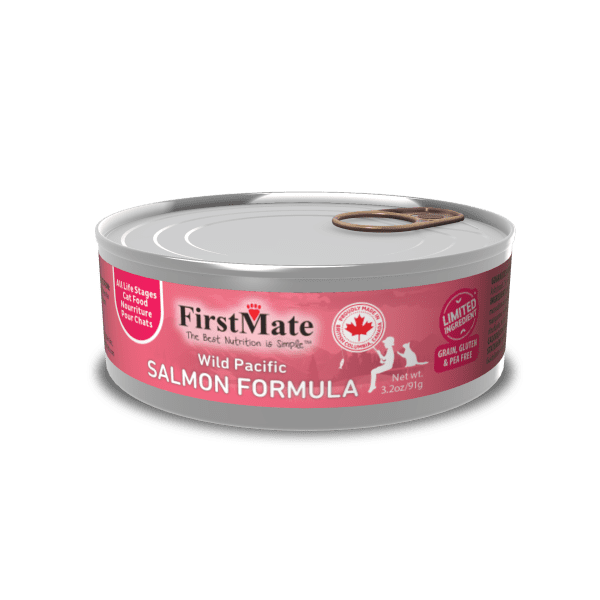 FirstMate Limited Ingredient Wild Pacific Salmon Wet Cat Food, 3.2-oz - 24 count