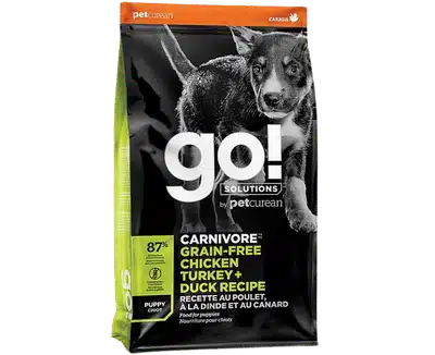 Go! Solutions Carnivore Chicken, Turkey and Duck Puppy Grain-Free Dry Dog Food bag