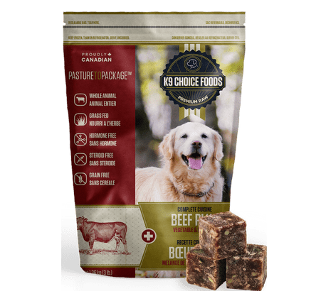 K9 Choice Foods Complete Cuisine Beef Plus Frozen Dog Food