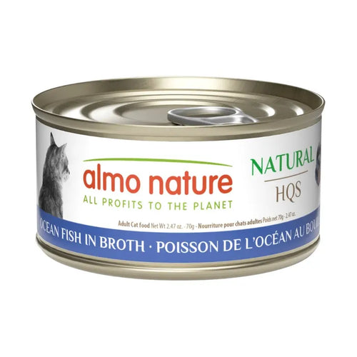 Almo Nature HQS Natural Ocean Fish in Broth Adult Grain-Free Wet Cat Food, 2.47oz - 24 count