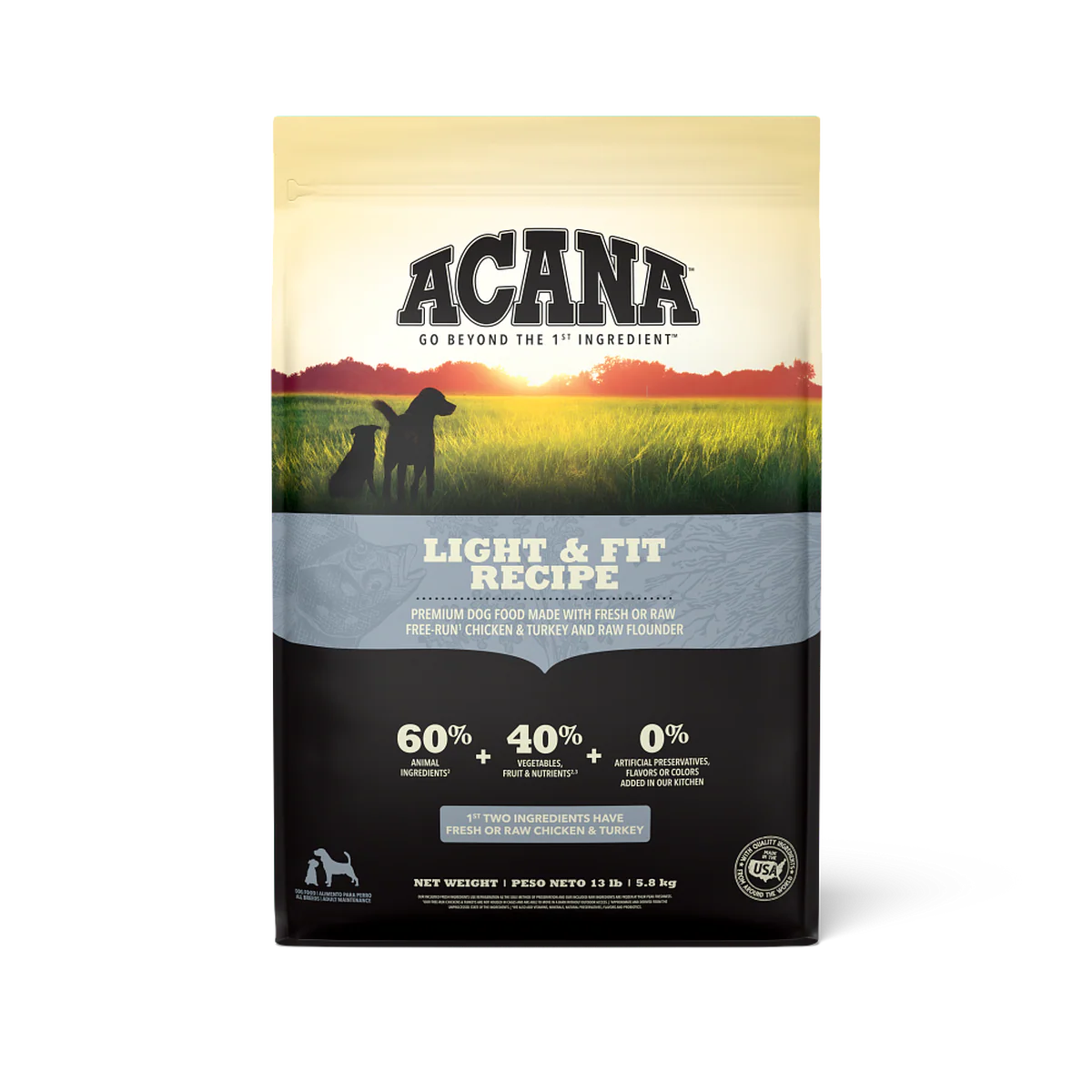 ACANA Light and Fit Dry Dog Food bag