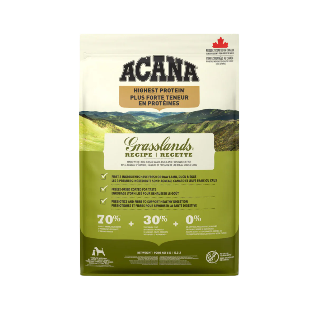 ACANA Highest Protein Grasslands Dry Dog Food bag