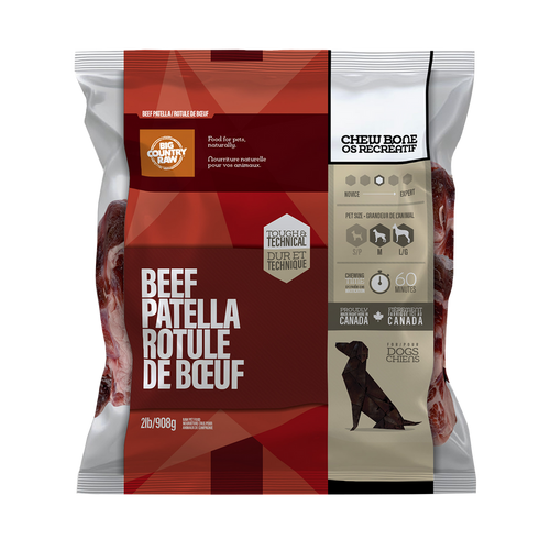 Big Country Raw Beef Patella Bone Frozen Food, 2-lb