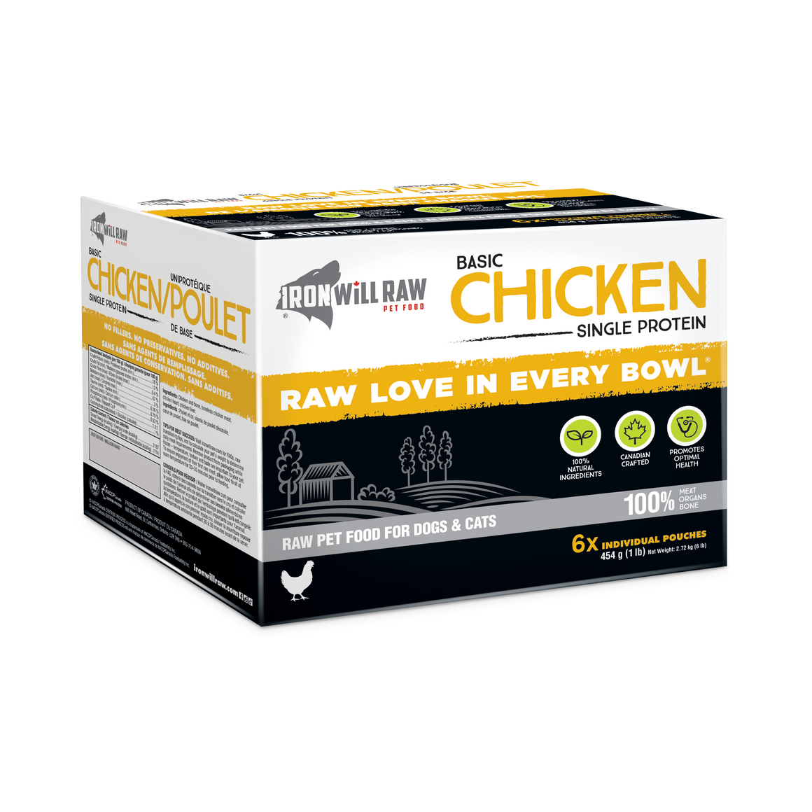 Iron Will Raw Chicken Single Protein, 6 x 1lb