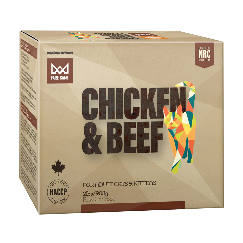 Big Country Raw Fare Game Chicken and Beef Frozen Cat Food, 2-lb