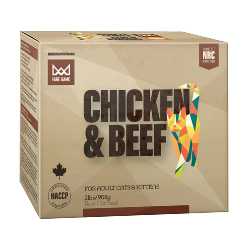 Big Country Raw Fare Game Chicken and Beef Frozen Cat Food, 2-lb