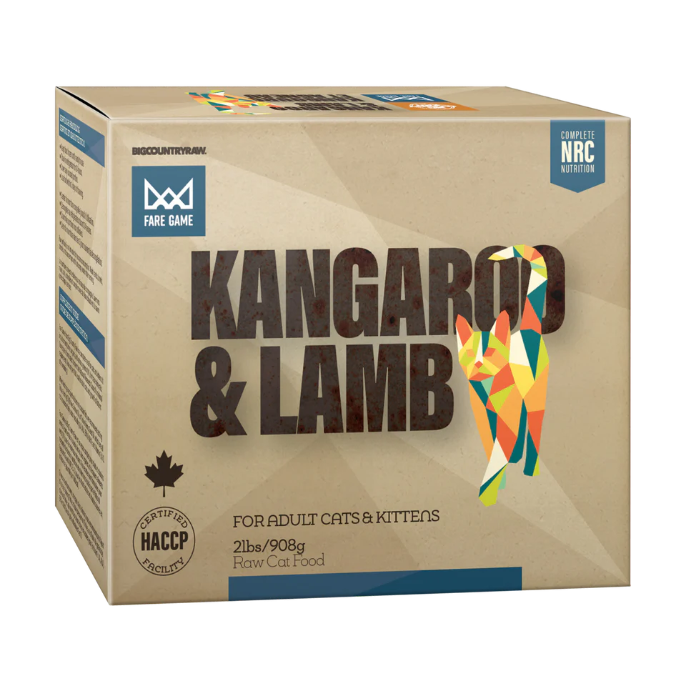 Big Country Raw Fare Game Kangaroo and Lamb Frozen Cat Food, 2-lb