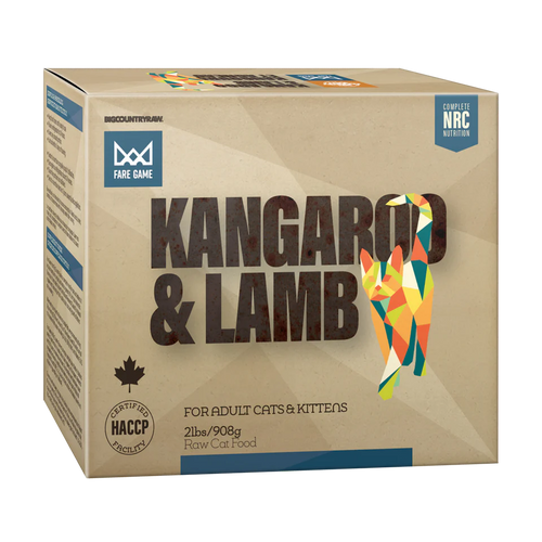 Big Country Raw Fare Game Kangaroo and Lamb Frozen Cat Food, 2-lb