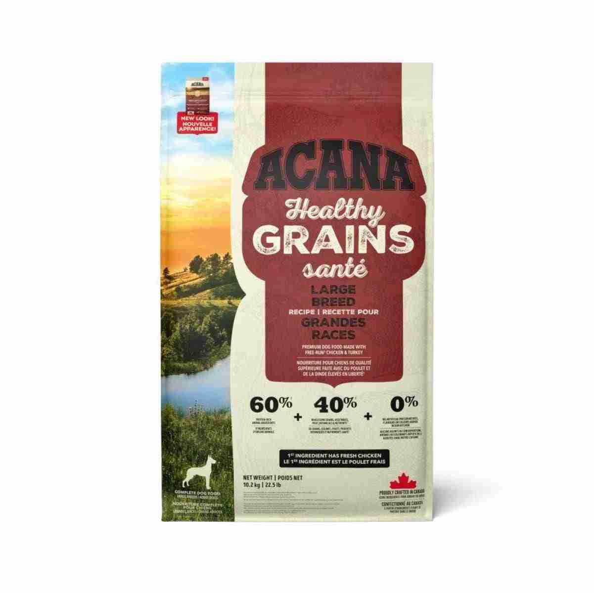 ACANA Healthy Grains Large Breed Dry Dog Food bag