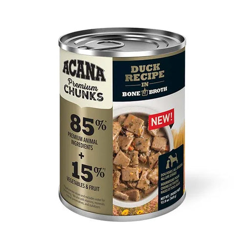 Acana Premium Chunks Duck Recipe in Bone Broth 12.8-oz, 12-count