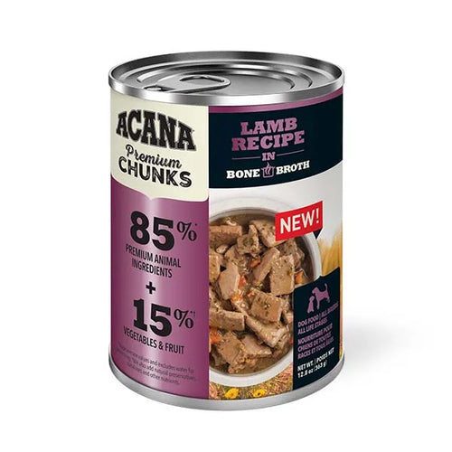 Acana Premium Chunks Lamb Recipe in Bone Broth 12.8-oz, 12-count