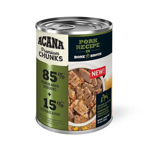 Acana Premium Chunks Pork Recipe in Bone Broth 12.8-oz, 12-count
