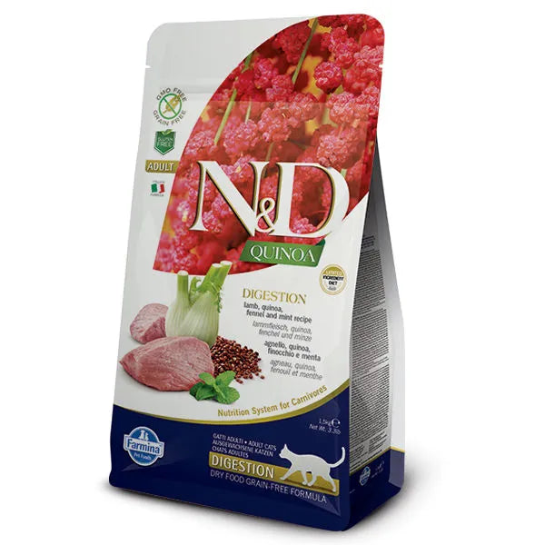 Farmina NandD Quinoa Weight Management Lamb Dry Cat Food bag