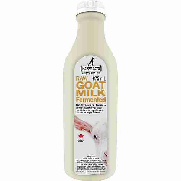 Happy Days Raw Fermented Goat Milk for Dogs and Cats, 975ml