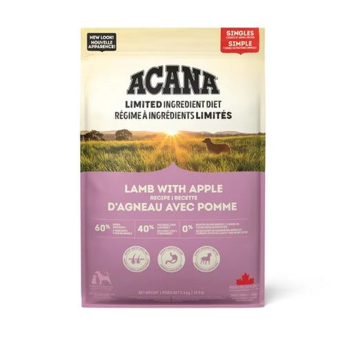 ACANA Singles Limited Ingredient Diet Lamb and Apple Recipe Dry Dog Food bag
