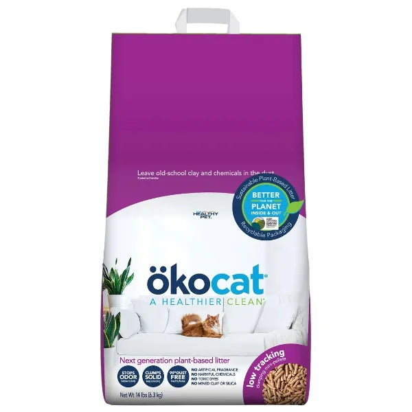 Okocat Low Tracking Mini-Pellets Clumping Wood Cat Litter