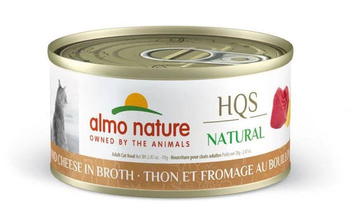 Almo Nature HQS Natural Tuna and Cheese in Broth Wet Cat Food, 2.47oz - 24 count