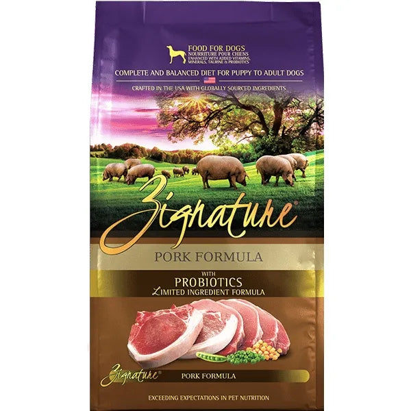 Zignature Pork Limited Ingredient Formula Grain-Free Dry Dog Food bag